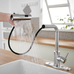 JOOM retractable PEX hose offers flexible reach for rinsing pots and corners