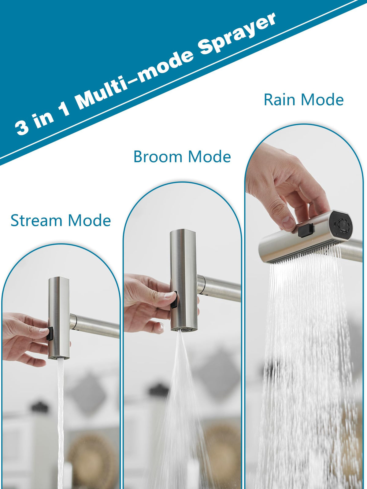JOOM waterfall spout design adds style and smooth water flow