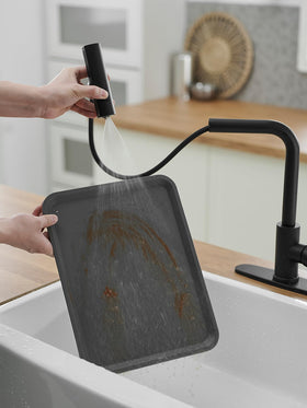 JOOM retractable PEX hose enables flexible rinsing from any angle