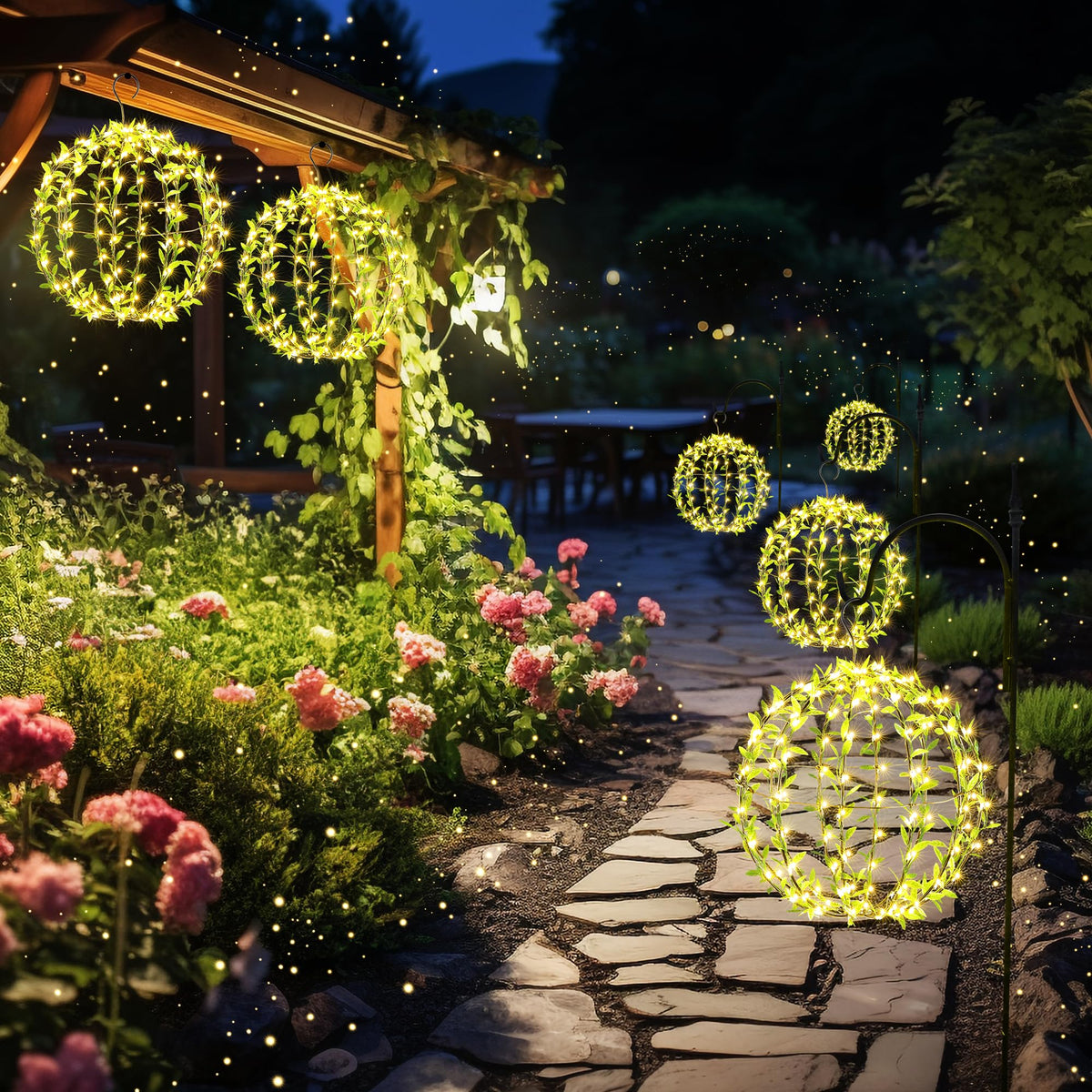 Joomer foldable solar ball lights for quick setup
