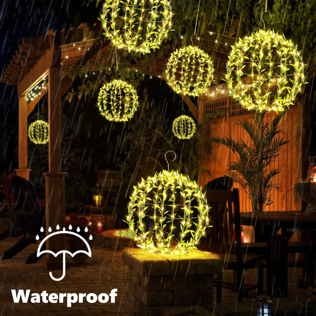 Joomer IP65 waterproof globe lights withstand rain