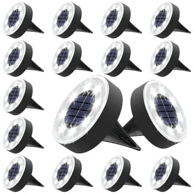 Joomer solar ground lights 8-led discs illuminate pathways at night
