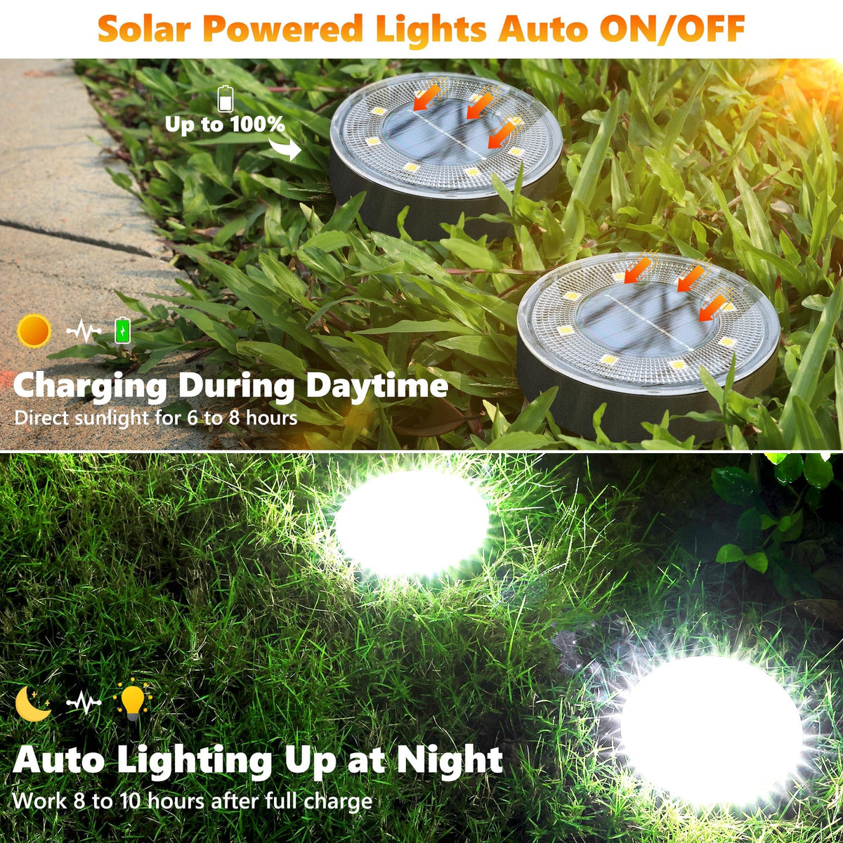 Joomer IP68 waterproof solar ground lights withstand rain and snow