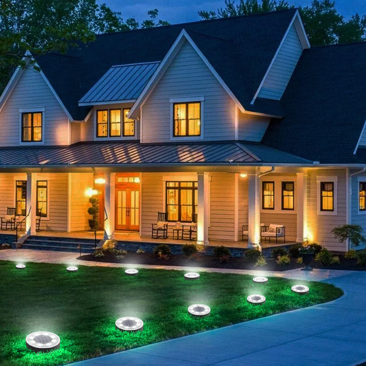 Joomer 12-pack lighting enhances driveways and walkways with a soft night glow.
