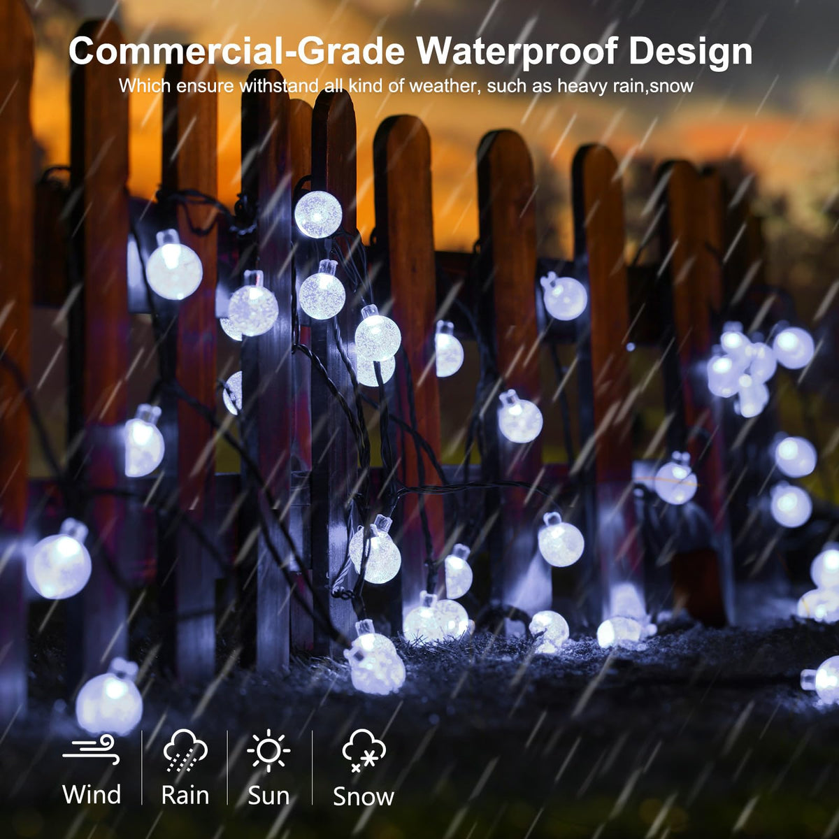 Total 72-foot cord length enables flexible outdoor installation