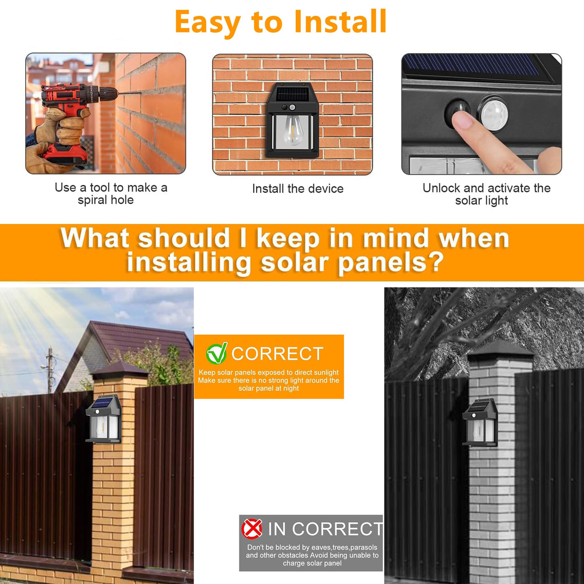 Joomer Solar Wall Light clear panel close-up showing durable construction