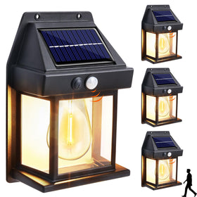 Joomer solar wall light four-pack front door enhances curb appeal and security.