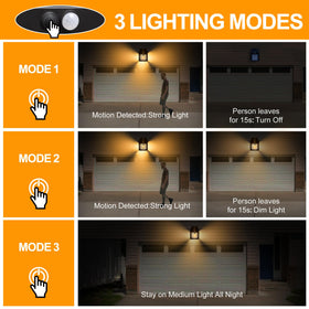 Joomer Solar Wall Light motion sensor activates at night for automatic lighting