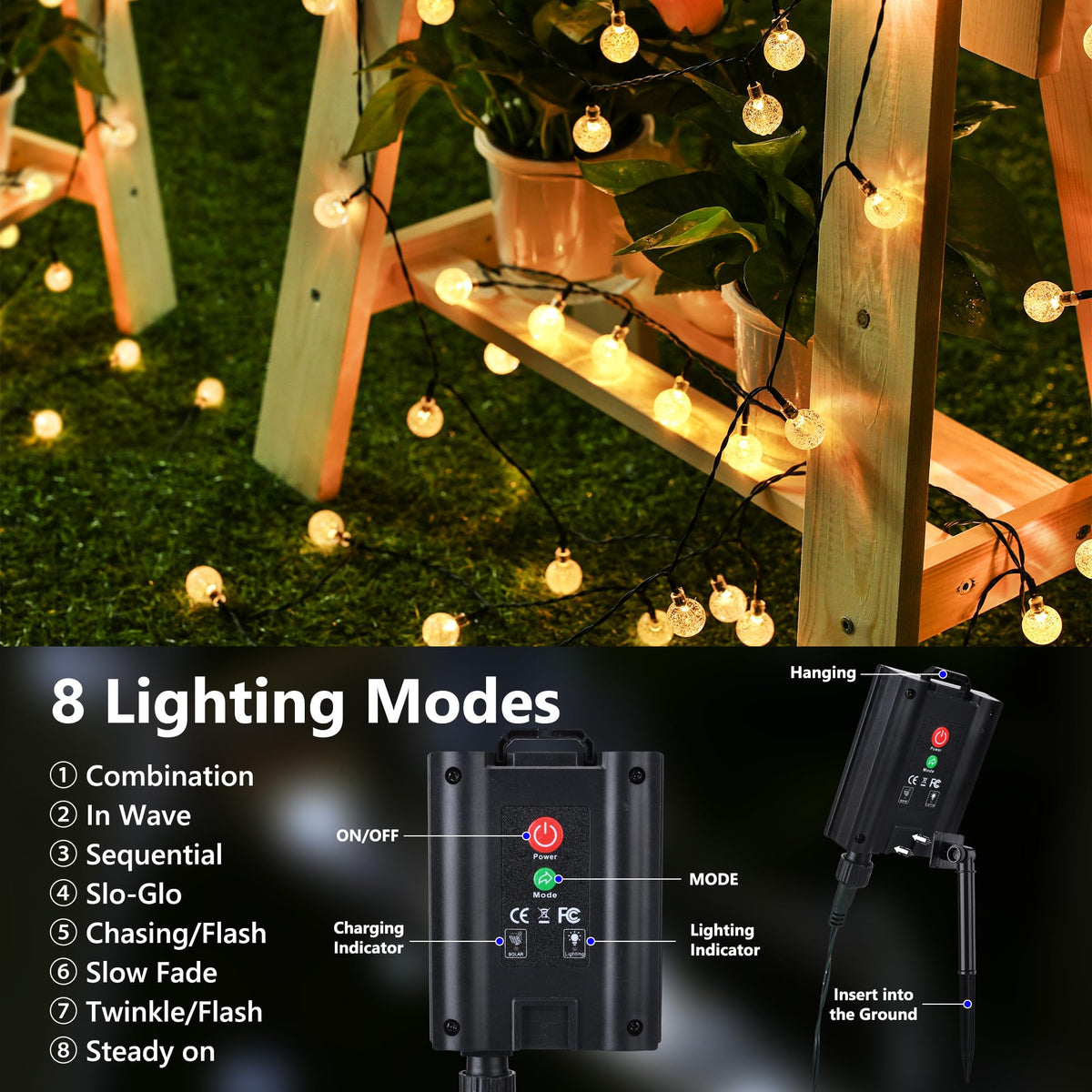 Joomer multi-mode globe lights offer eight lighting options for versatile evenings