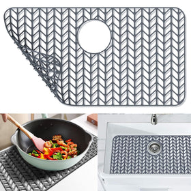 JOOKKI sink protector 26x14 rear drain gray cushions dishes and guards the sink