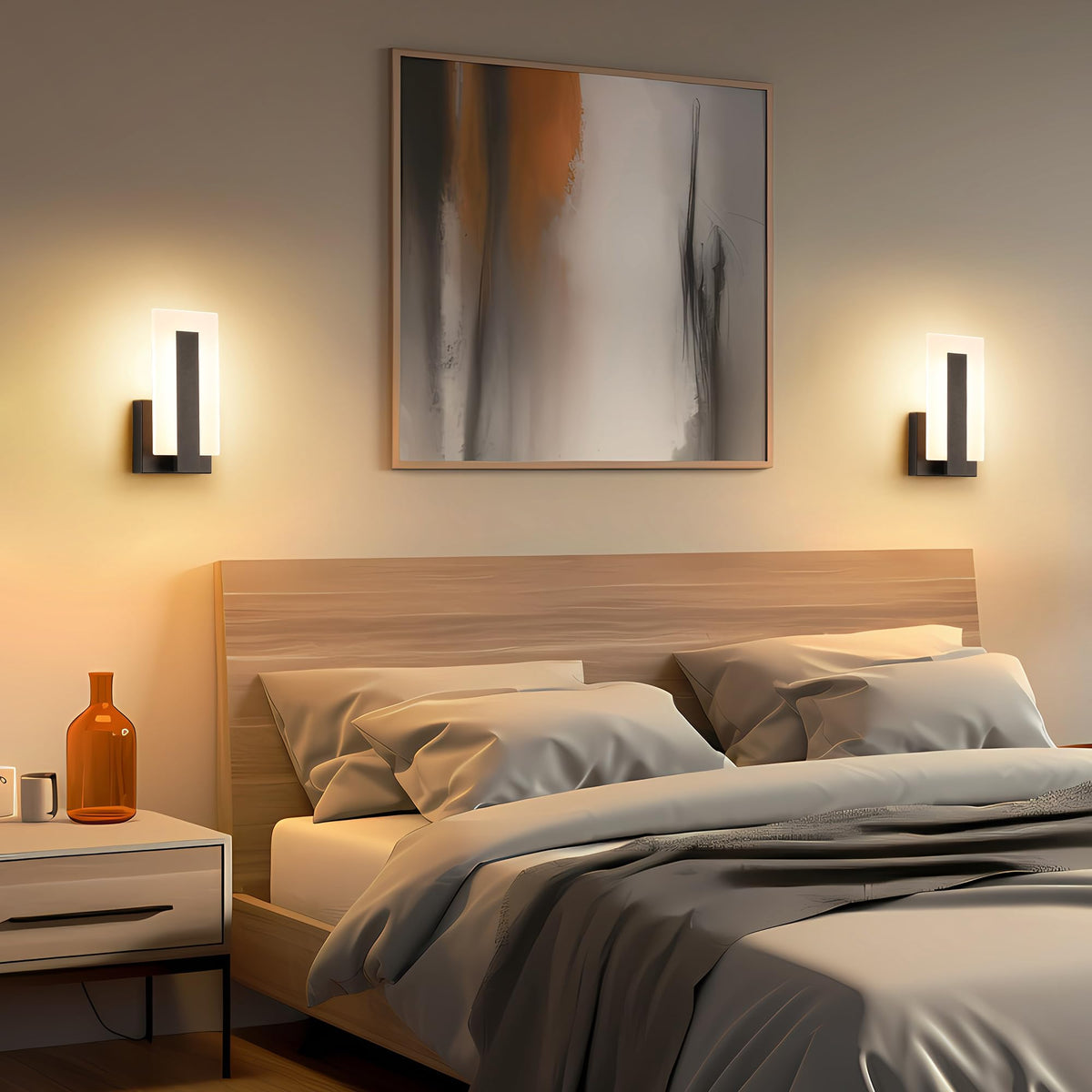 Joosenhouse wall sconce acrylic shade closeup shows durable soft diffusion