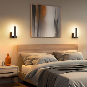 Joosenhouse wall sconce acrylic shade closeup shows durable soft diffusion