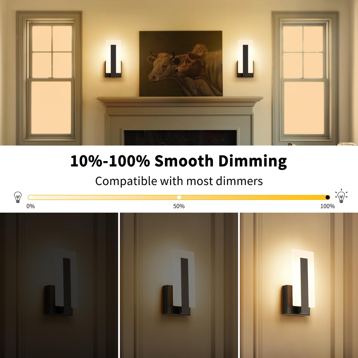 Joosenhouse wall sconce closeup showing metal frame