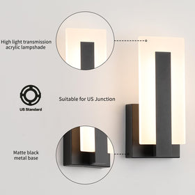 Joosenhouse wall sconce metal frame black suits contemporary bedroom lighting
