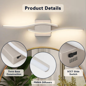 Joossnwell bathroom mirror light brightening makeup areas