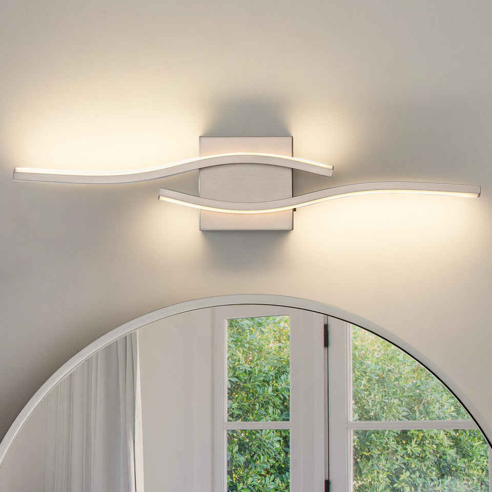 Joossnwell brushed nickel vanity light 23-inch illuminate a modern bathroom mirror