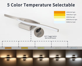 Joossnwell 5CCT dimmable vanity light for flexible task lighting