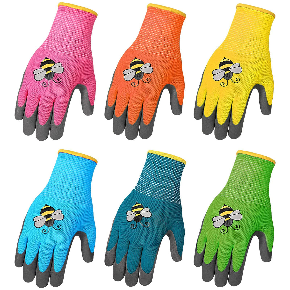 Joottuan kids gardening gloves pink pair provide a soft grip for small hands.