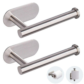 JOPOFI brushed-nickel toilet paper holder mounted on smooth wall using adhesive