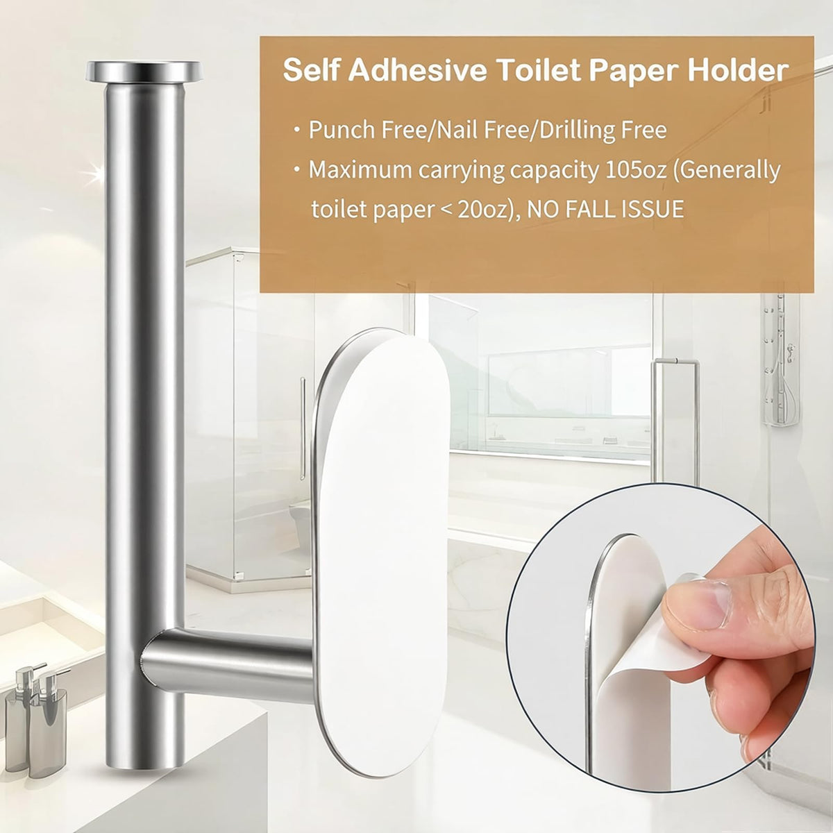 Two-pack JOPOFI brushed-nickel holders for multiple spaces