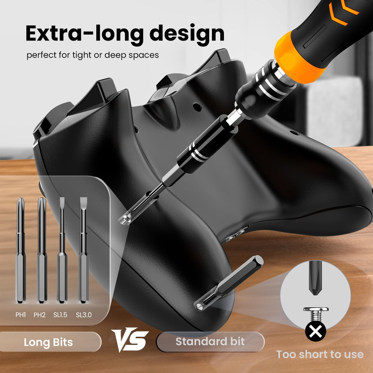 JOREST long bits for deeper or hard-to-reach areas in electronics.
