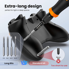 Includes pry bar, triangle pick, and suction cup for easy repairs.