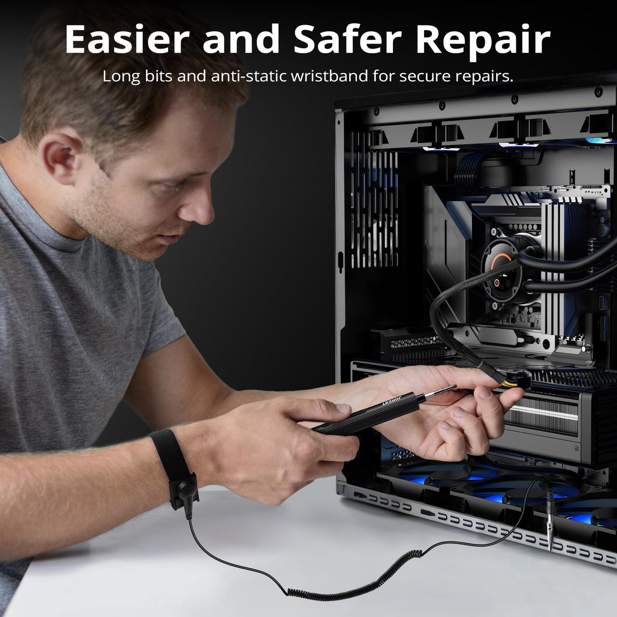 JOREST anti-static wrist wrap and magnetic mat aid safe repairs.