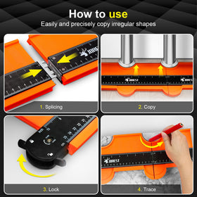 JOREST contour gauge 10-inch focus facilitates medium objects with precision transfer.