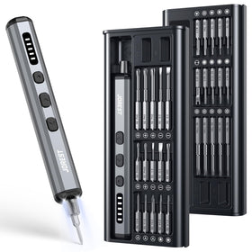 JOREST Mini Electric Screwdriver compact design with LEDs for dark-area precision