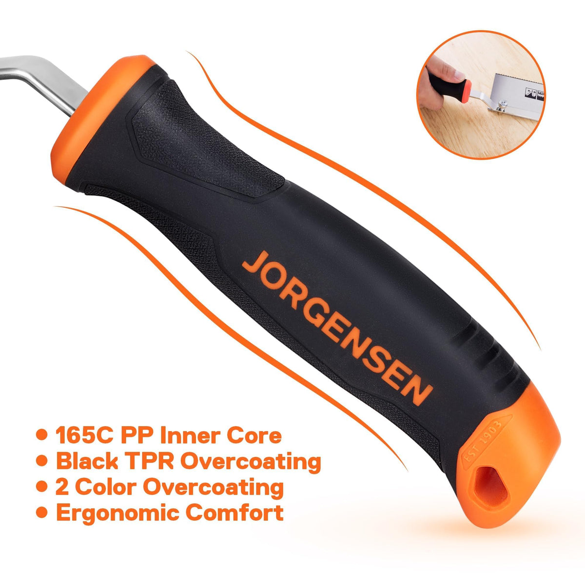 Jorgensen 10-Inch blade thickness 0.6 mm enables flexible flush cutting.