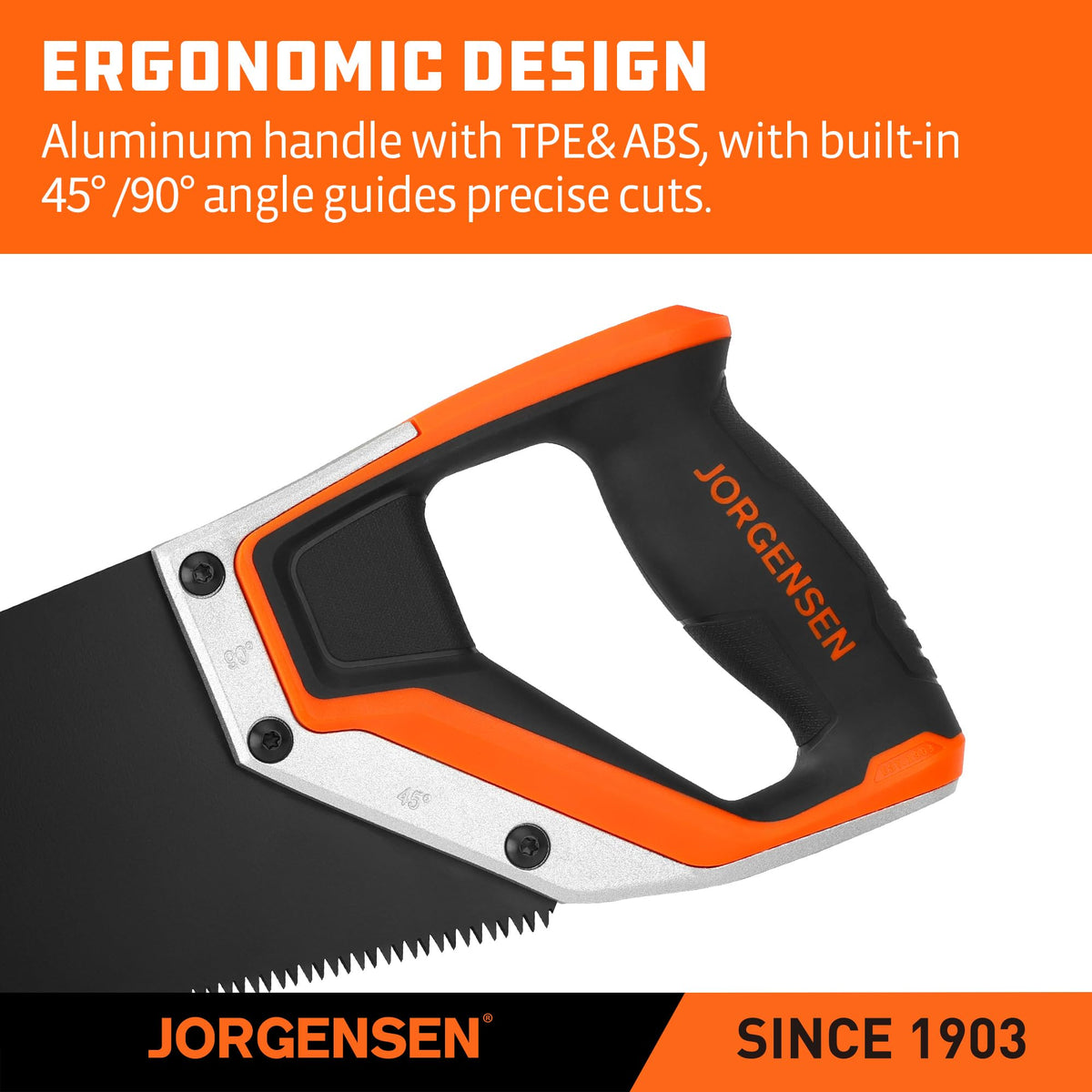 Jorgensen 15in hand saw pruning cut ready for outdoor tasks.