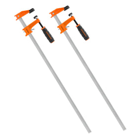 Jorgensen 2-pack bar clamp front view shows sturdy 24-inch reach for tight spaces.