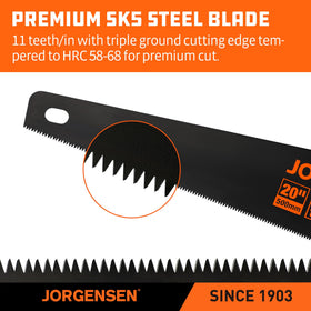 Jorgensen ergonomic handle provides comfortable grip for extended work sessions.