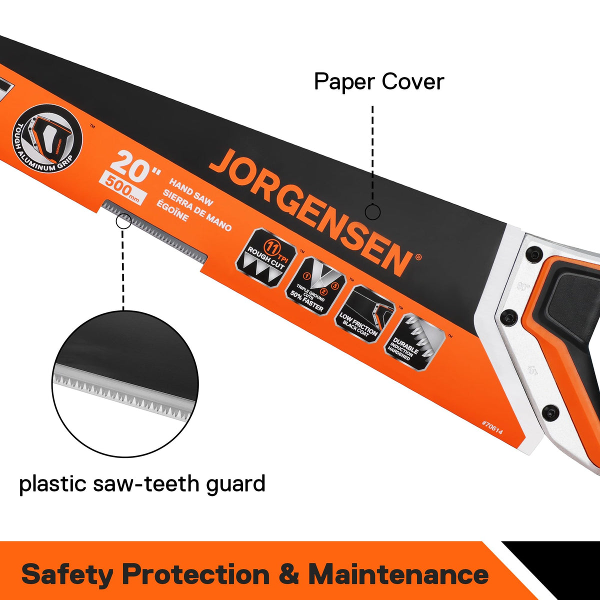 Cutting PVC plastic pipe with the Jorgensen hand saw.
