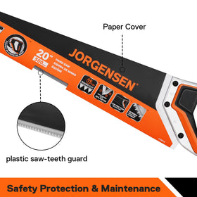 Cutting PVC plastic pipe with the Jorgensen hand saw.