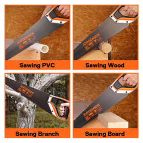 Compact, portable hand saw ready for workshop and on-site tasks.