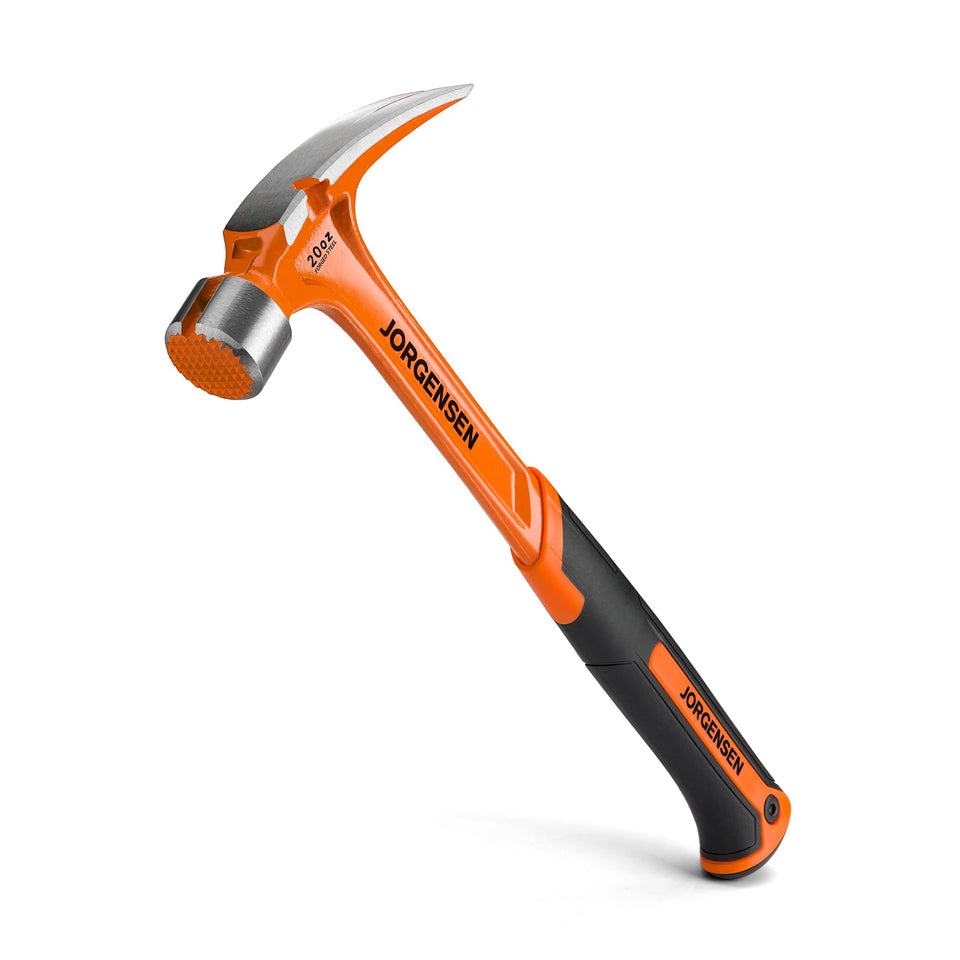 Jorgensen 20 oz straight claw hammer with milled face for precise framing strikes
