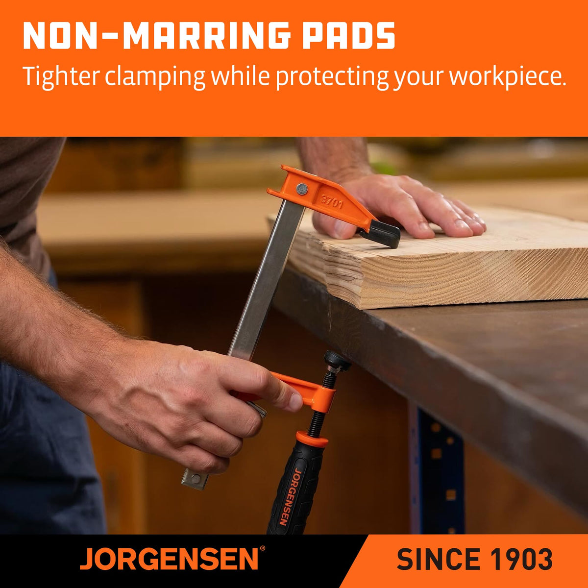 Jorgensen 2-pack clamps help hold pieces steady while gluing.