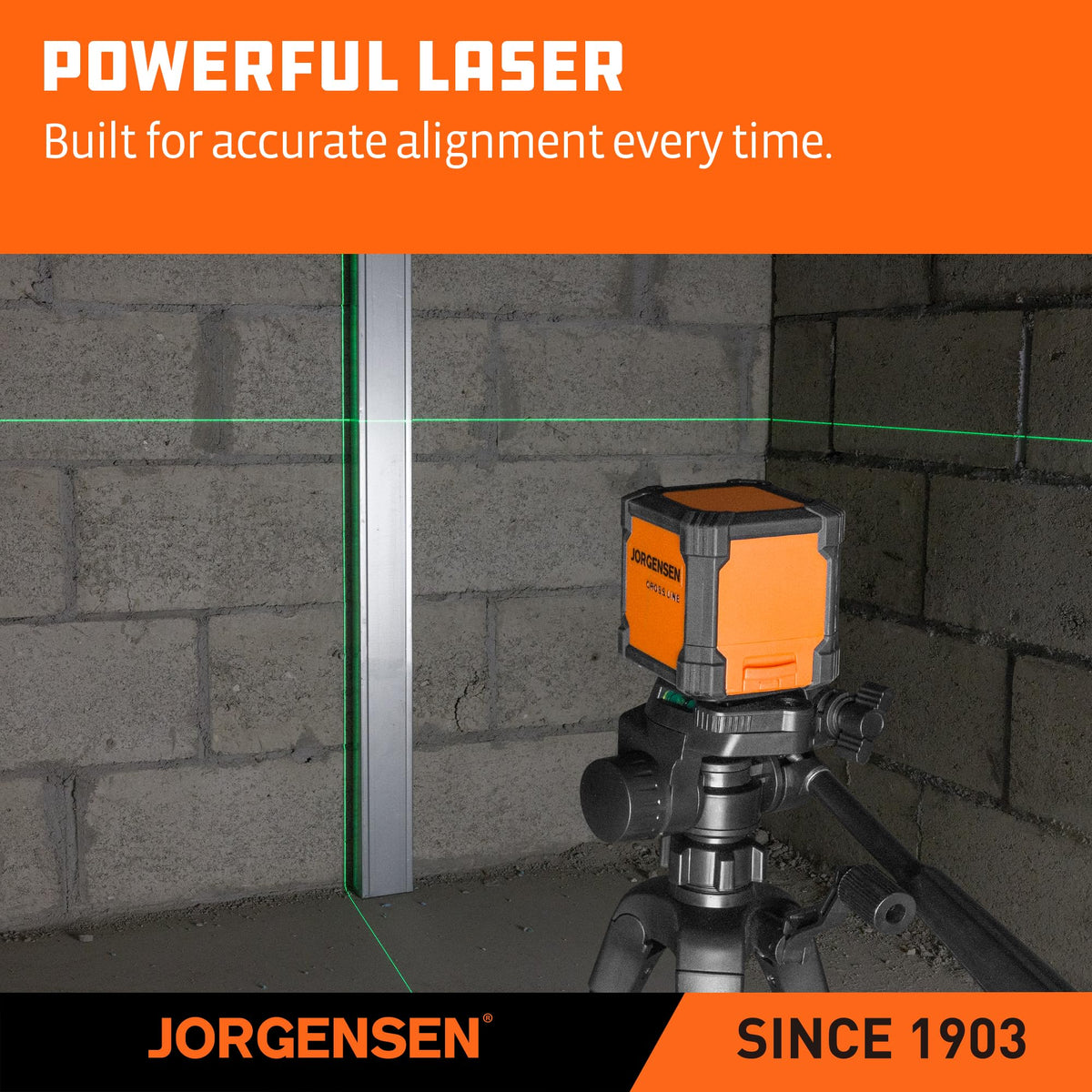 Jorgensen 360° magnetic base provides quick alignment on metal surfaces.
