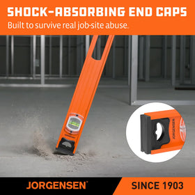 Jorgensen level's three high-visibility vials give fast 90°/180° checks.