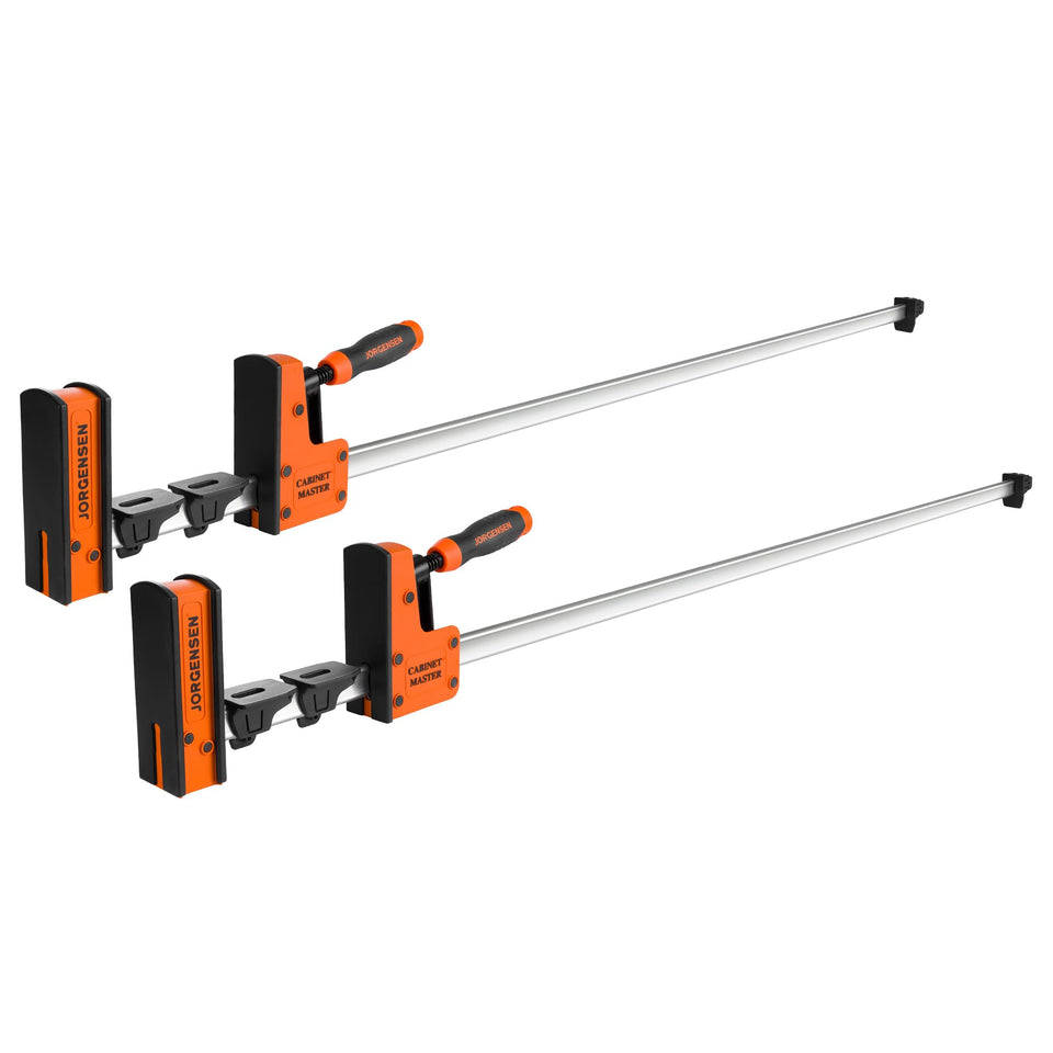 Jorgensen 50-inch parallel bar clamp showing sturdy steel bar for precise glue-ups