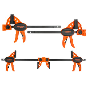 Jorgensen 6-inch bar clamps setup for precise quick-action dry-fit.