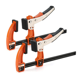Jorgensen 8-inch bar clamp set provides secure grip for precise joints.