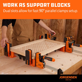 Jorgensen 90-degree alignment guides perfect right-angle joints in woodworking.