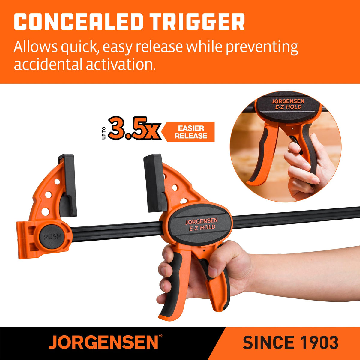 Jorgensen bar body detail highlights sturdy plated steel and durable construction.