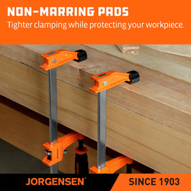 Jorgensen bar clamp rust-resistant zinc plating ensures long-lasting performance under workshop conditions.