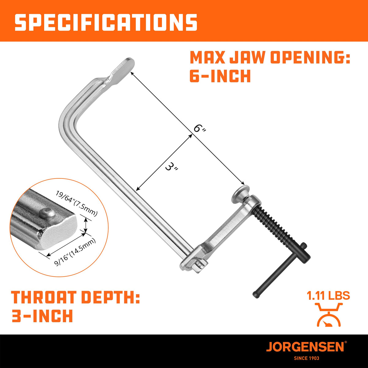 Jorgensen bar clamps designed for rugged woodworking and welding setups.