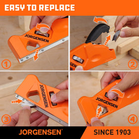 Jorgensen chamfer plane ergonomic grip supports comfortable, steady control during use.