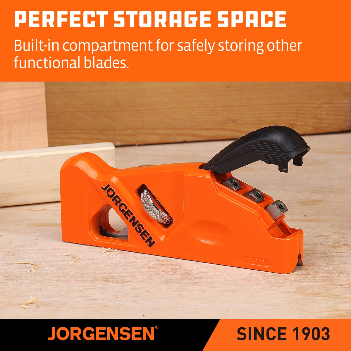 Jorgensen chamfer plane polished-bottom design delivers smooth surfaces on wood.