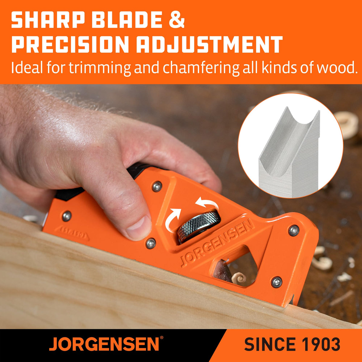 Jorgensen chamfer plane round cutter 1/4 inch shapes gentle edge curves.
